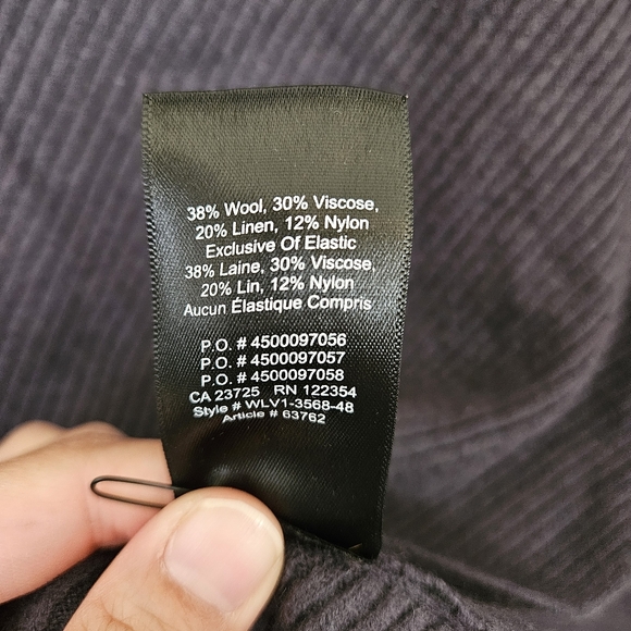 Babaton kitano dark grey ribbed wool and linen blend top - Picture 4 of 7